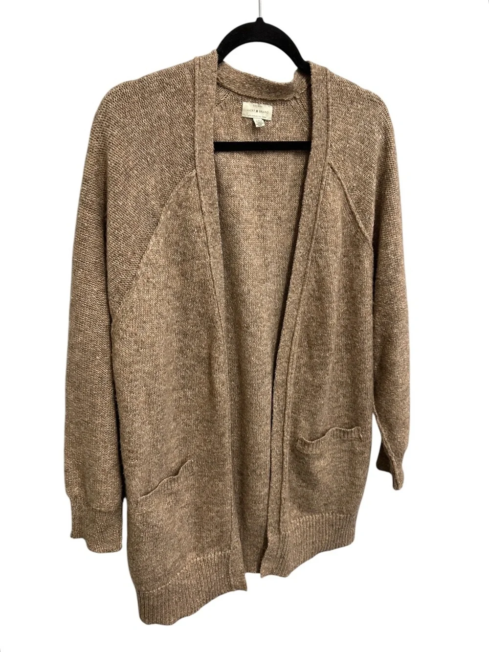 Lucky Brand longline wool blend cardigan sweater Size L warm cozy grannycore